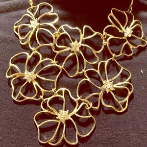 Gold-Tone Pendant With Cubic Zirconia.